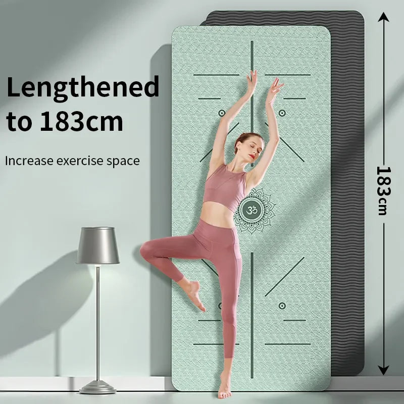 Yoga Fitness Matte Yogamatte Fitnessmatte Trainingsmatte Premium Eco Gym 183cm x 57cm