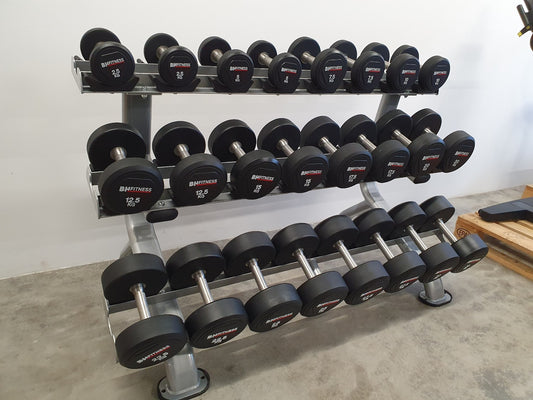 BH Fitness PU Kurz Hantel Satz 2,5Kg - 30Kg mit Ablageständer Kurzhantel Gym Fitness-Inserate.de