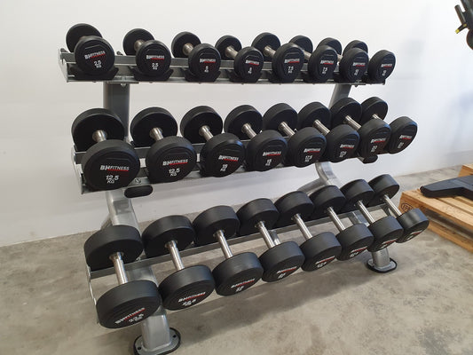BH Fitness PU Kurz Hantel Satz 2,5Kg - 30Kg mit Ablageständer Kurzhantel Gym Fitness-Inserate.de